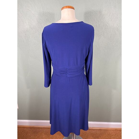 Black Label by Evan Picone Wrap Dress Women's Size 10 Purple Lined V-Neck Event - Picture 11 of 12